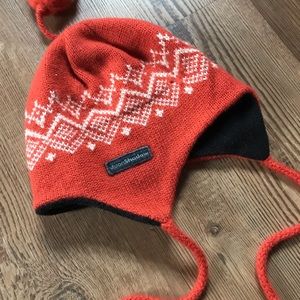 {Moon Shadow} Orange/White Fleece Lined Winter Hat